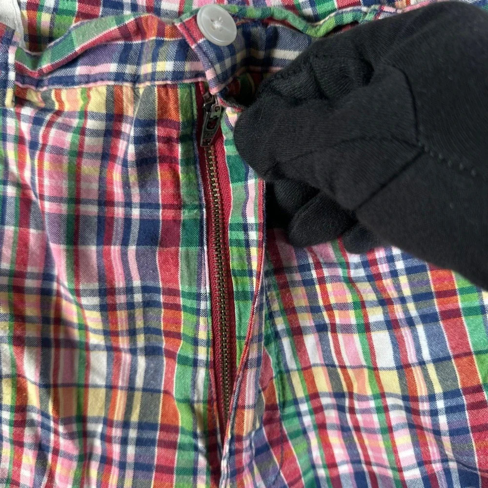 Polo Ralph Lauren Mens 38 Multicolor Madras Plaid Cotton Shorts Classic Fit Golf